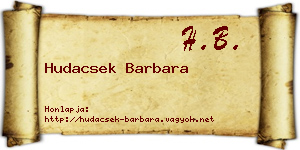 Hudacsek Barbara névjegykártya